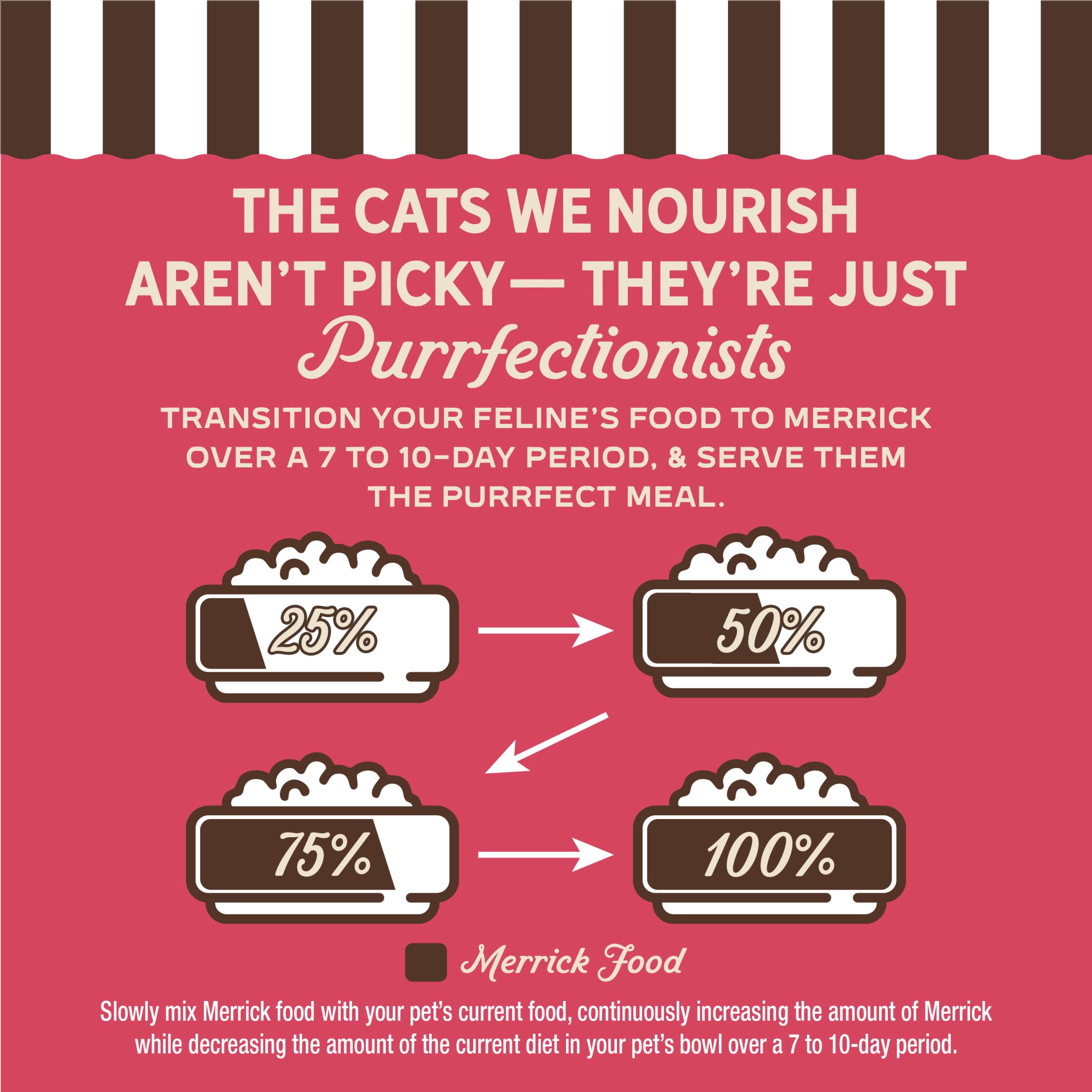 Suitable for indoor and outdoor cats, Merrick Purrfect Bistro fits daily life.