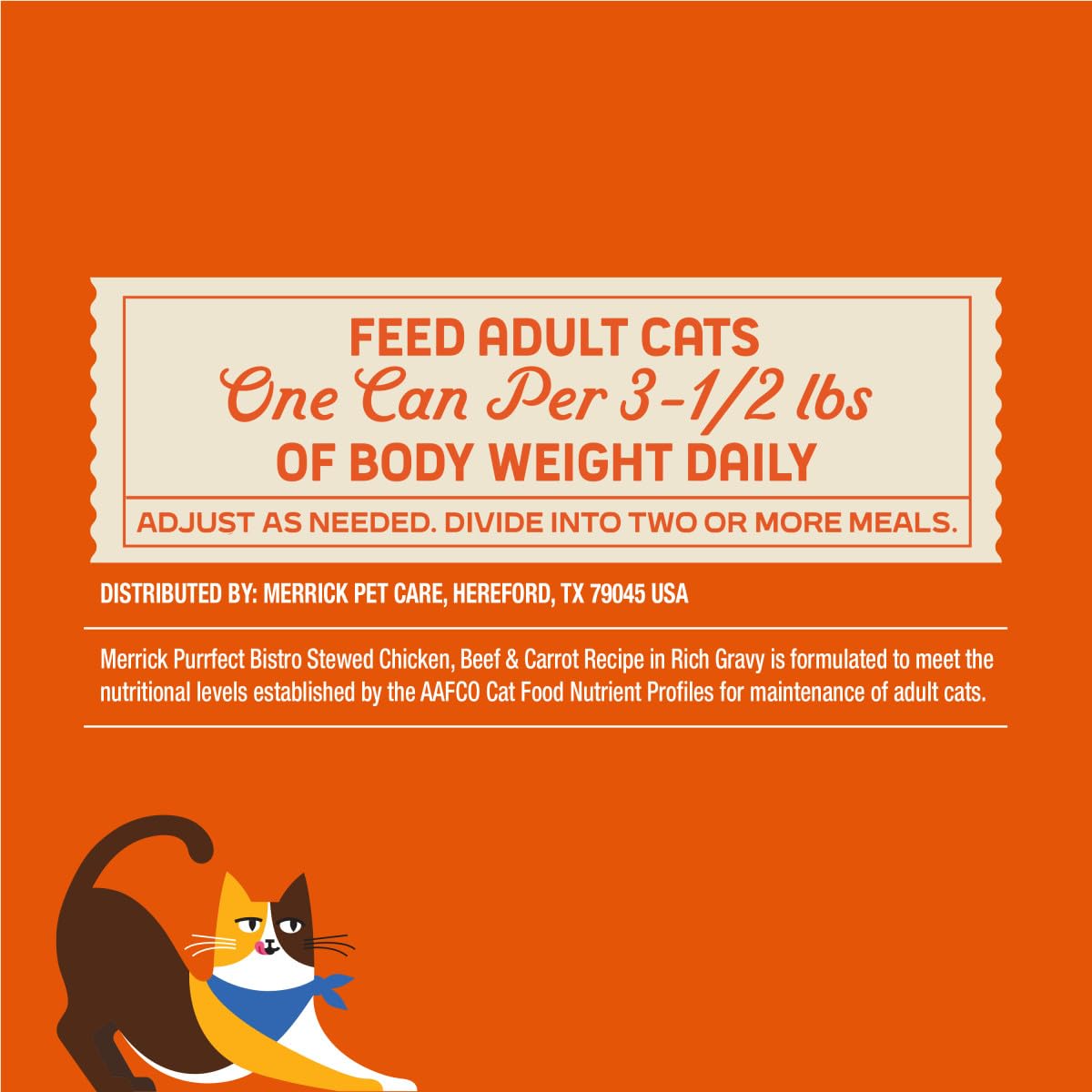 Merrick Purrfect Bistro no artificial colors or preservatives in can.