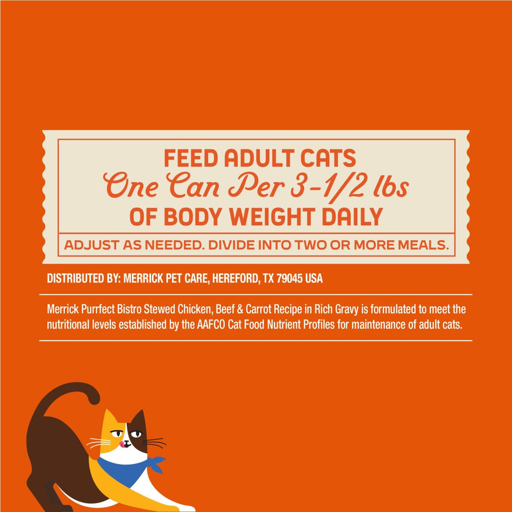 Merrick Purrfect Bistro no artificial colors or preservatives in can.
