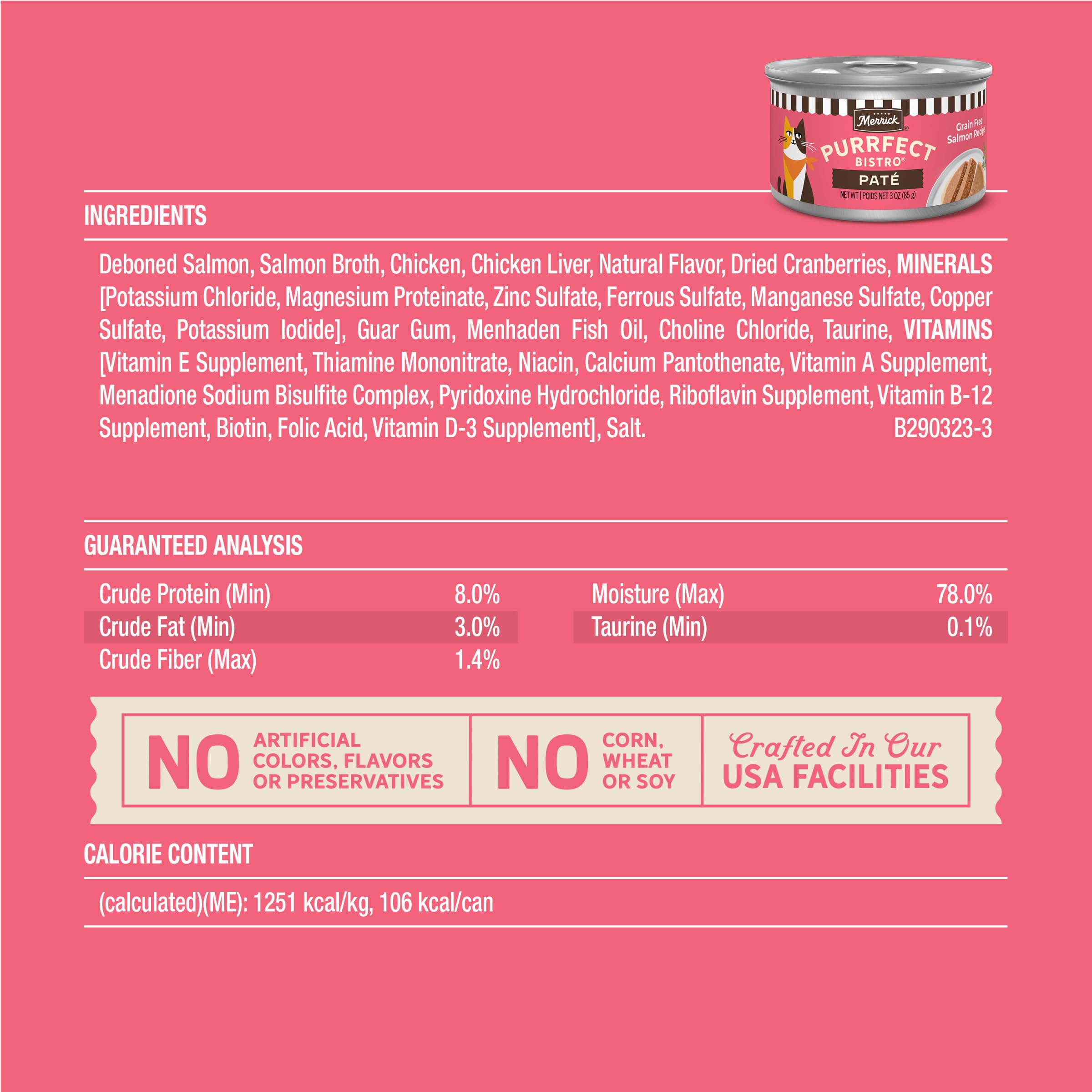 Merrick Purrfect Bistro 24-pack cans, convenient meal planning.