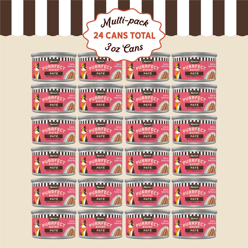 Merrick Purrfect Bistro smooth pate close-up, appetizing texture for picky cats.