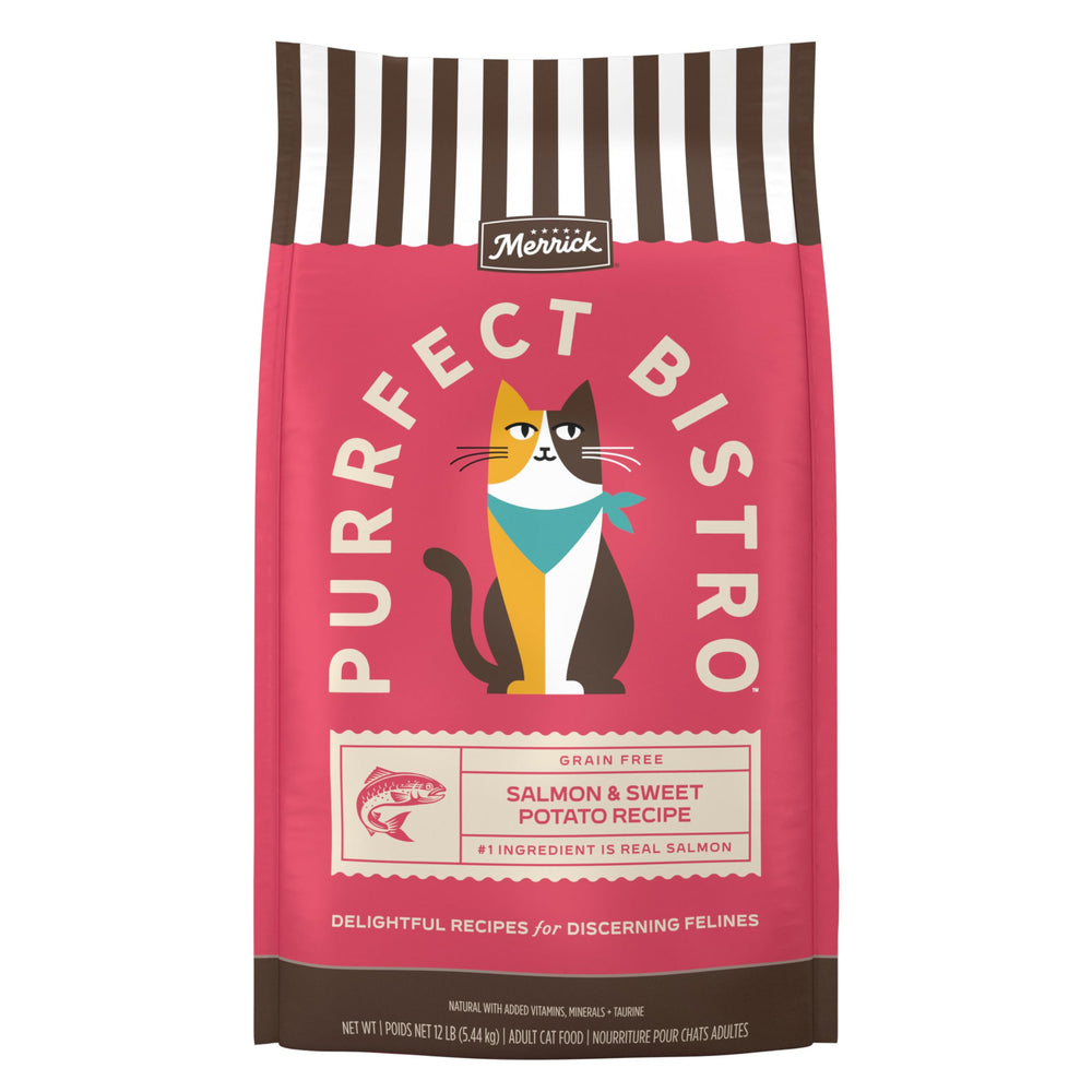 Merrick Purrfect Bistro sweet-potato-closeup showcases wholesome carbs for energy.
