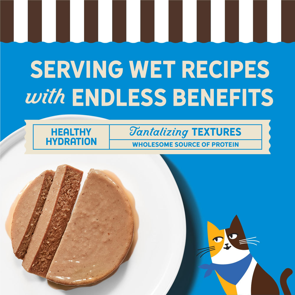 Merrick Purrfect Bistro vitamin and mineral blend label showcases nutrition support.