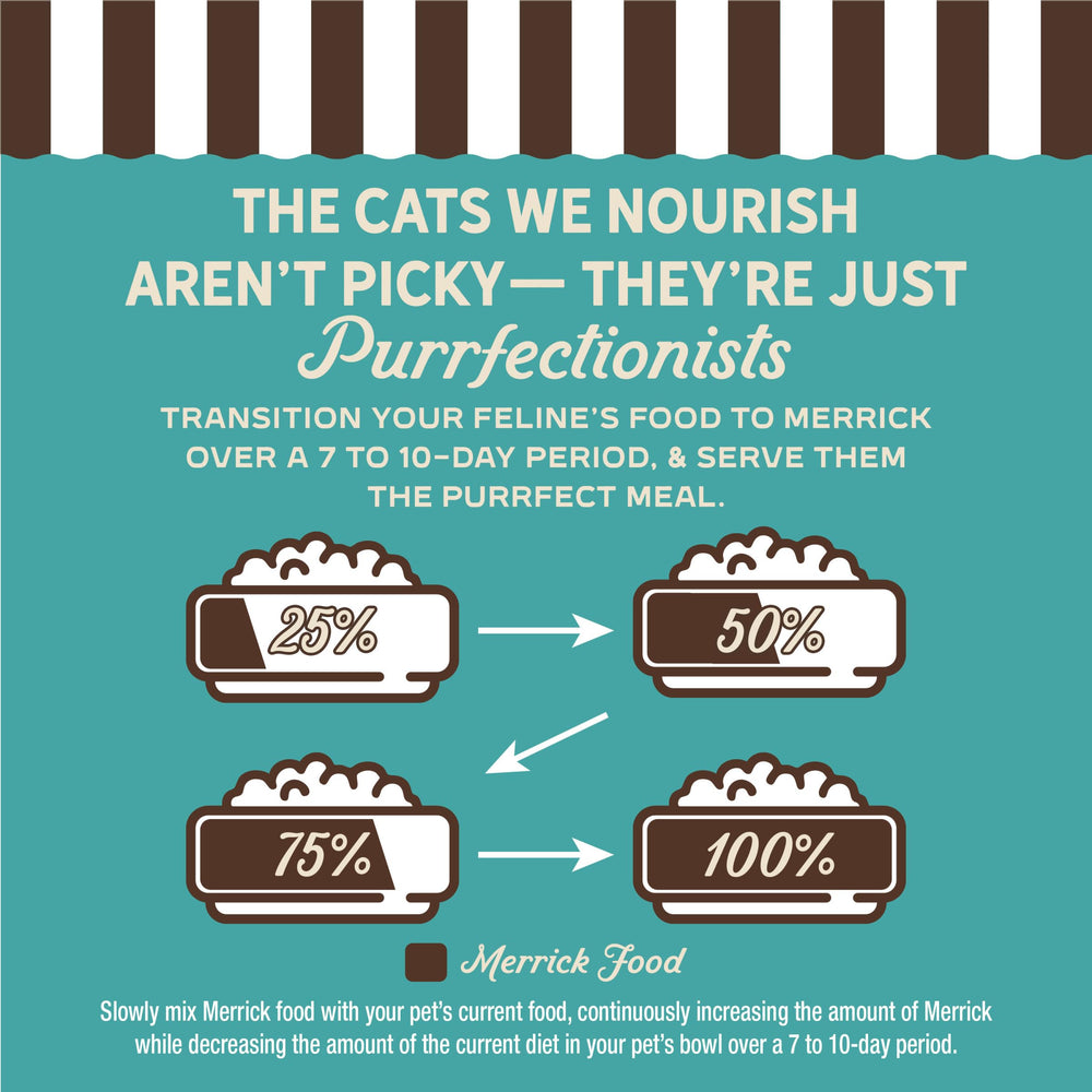 Merrick Purrfect Bistro produced in USA facilities, emphasizing quality.