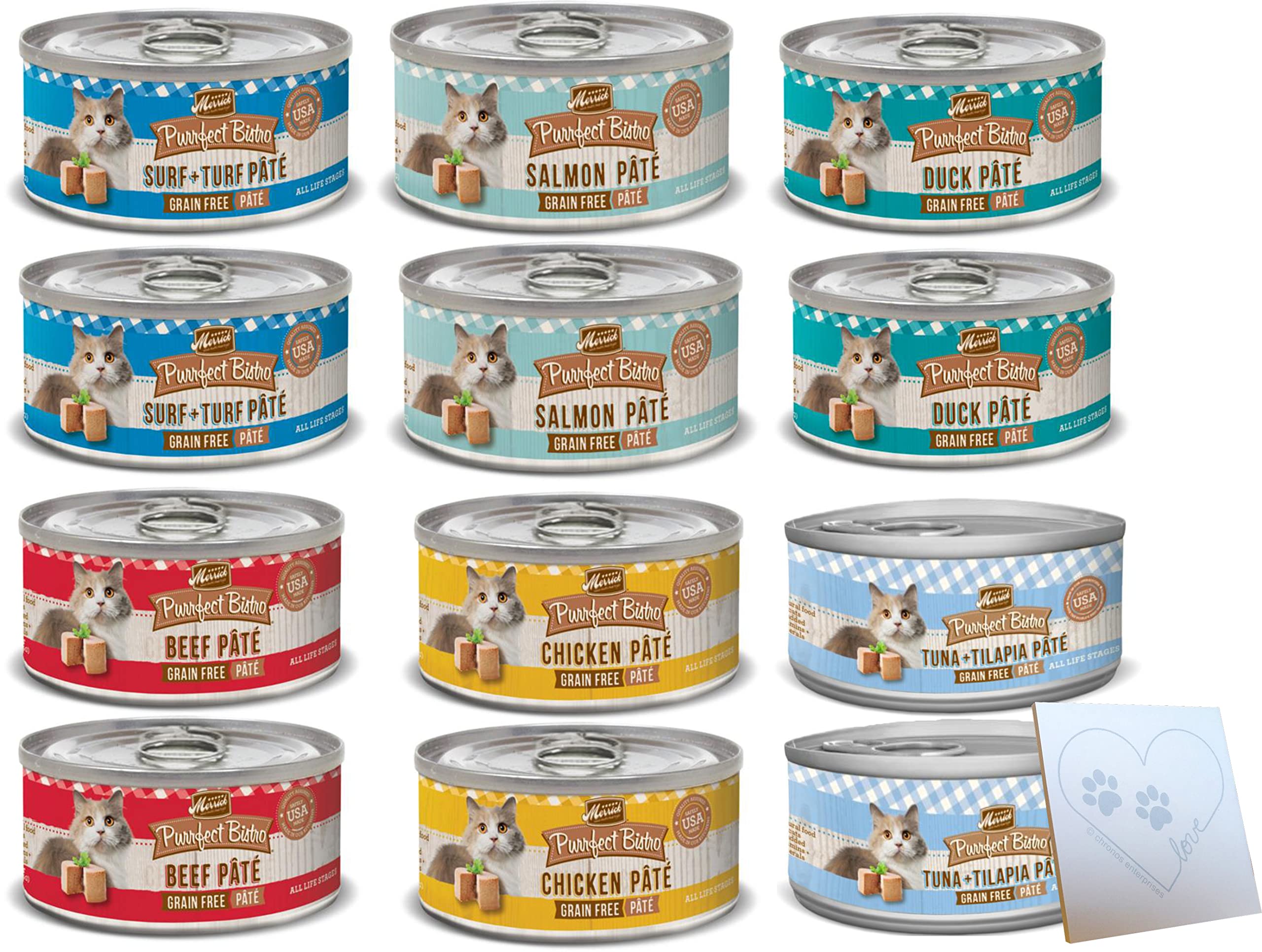 Merrick Purrfect Bistro tuna flavor can for adult cats with grain-free, high-protein nutrition
