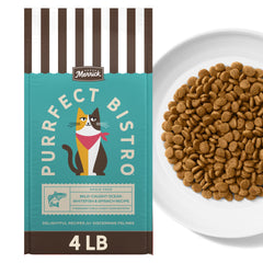 Merrick Purrfect Bistro bowl with wild-caught ocean whitefish for active cats.