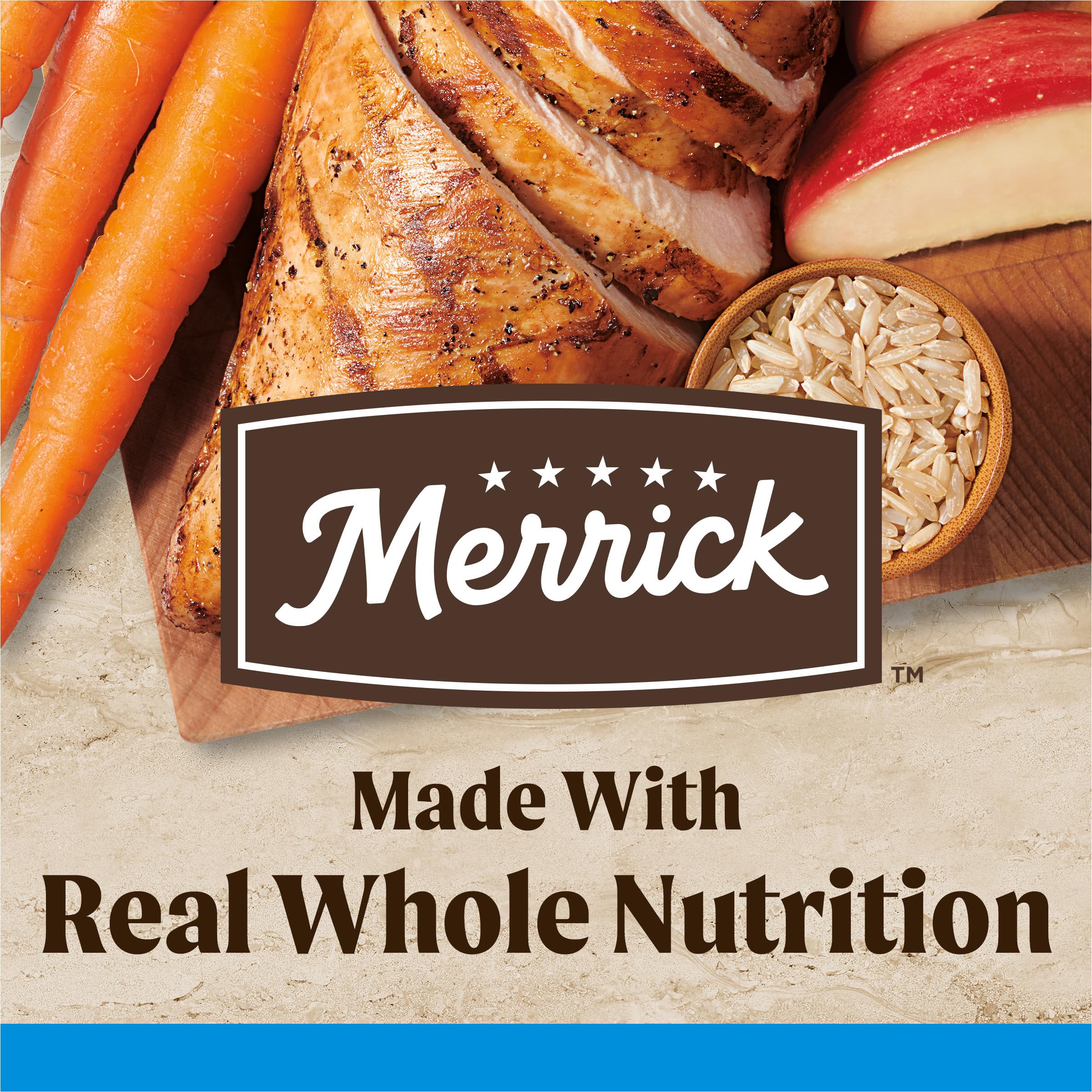 Merrick Real Deboned Chicken first ingredient kibble supports lean muscles in large dogs