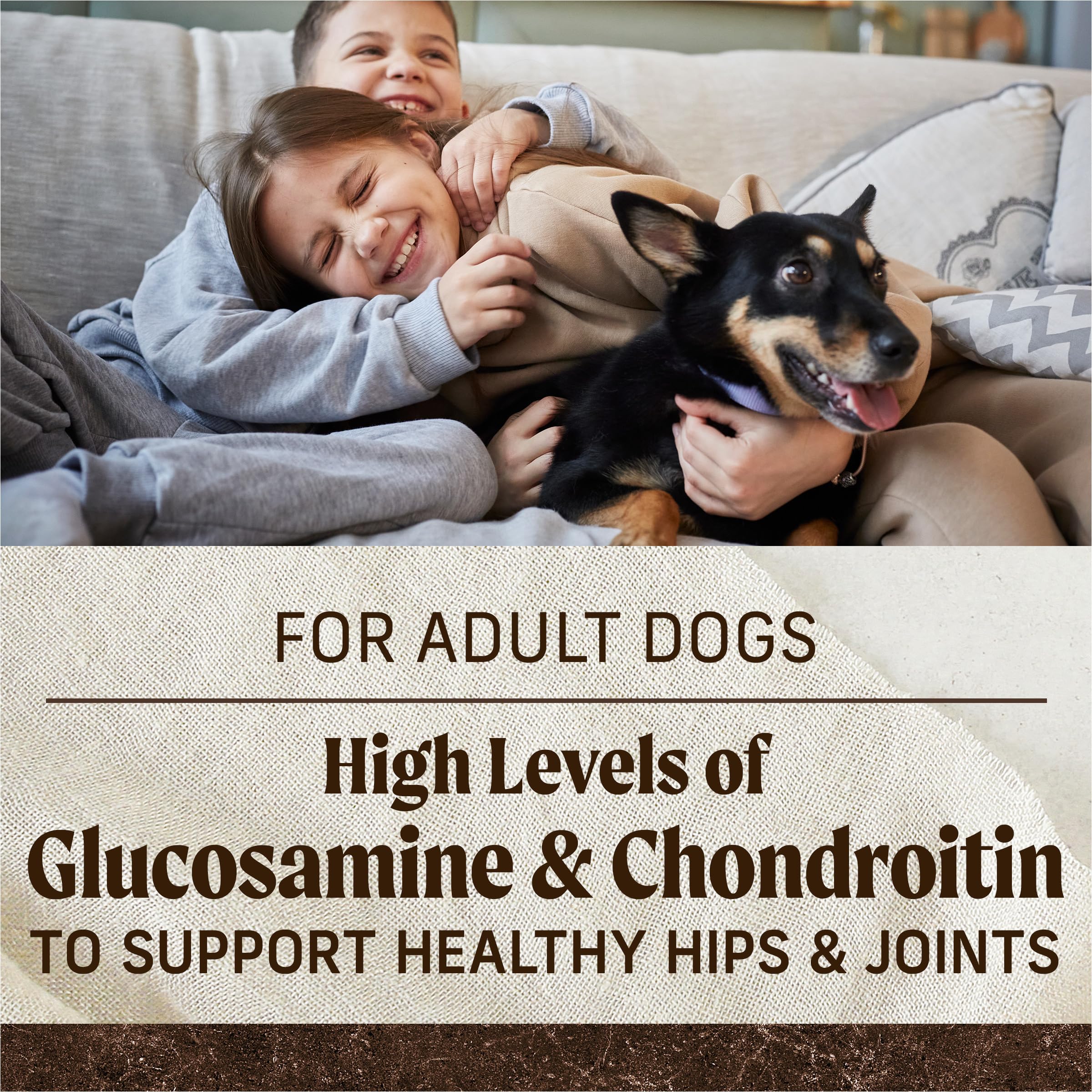 Merrick real ingredients support balanced nutrition for adult dogs.