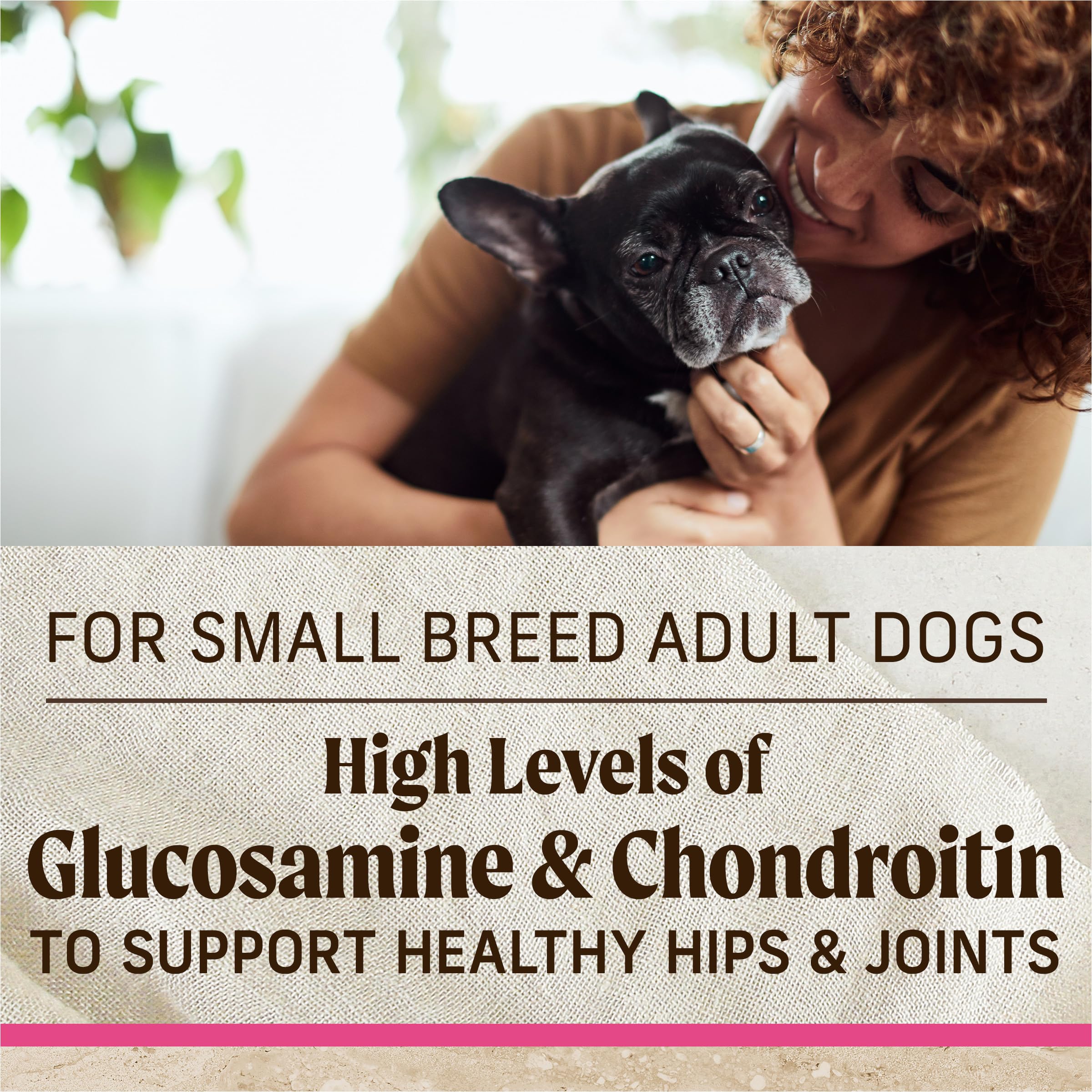 Merrick small-breed-serving-size image shows portion-friendly kibble bites for smaller dogs