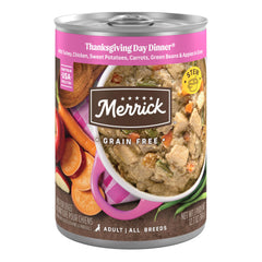 Merrick Thanksgiving Day Dinner can close-up for a moisture-rich meal.