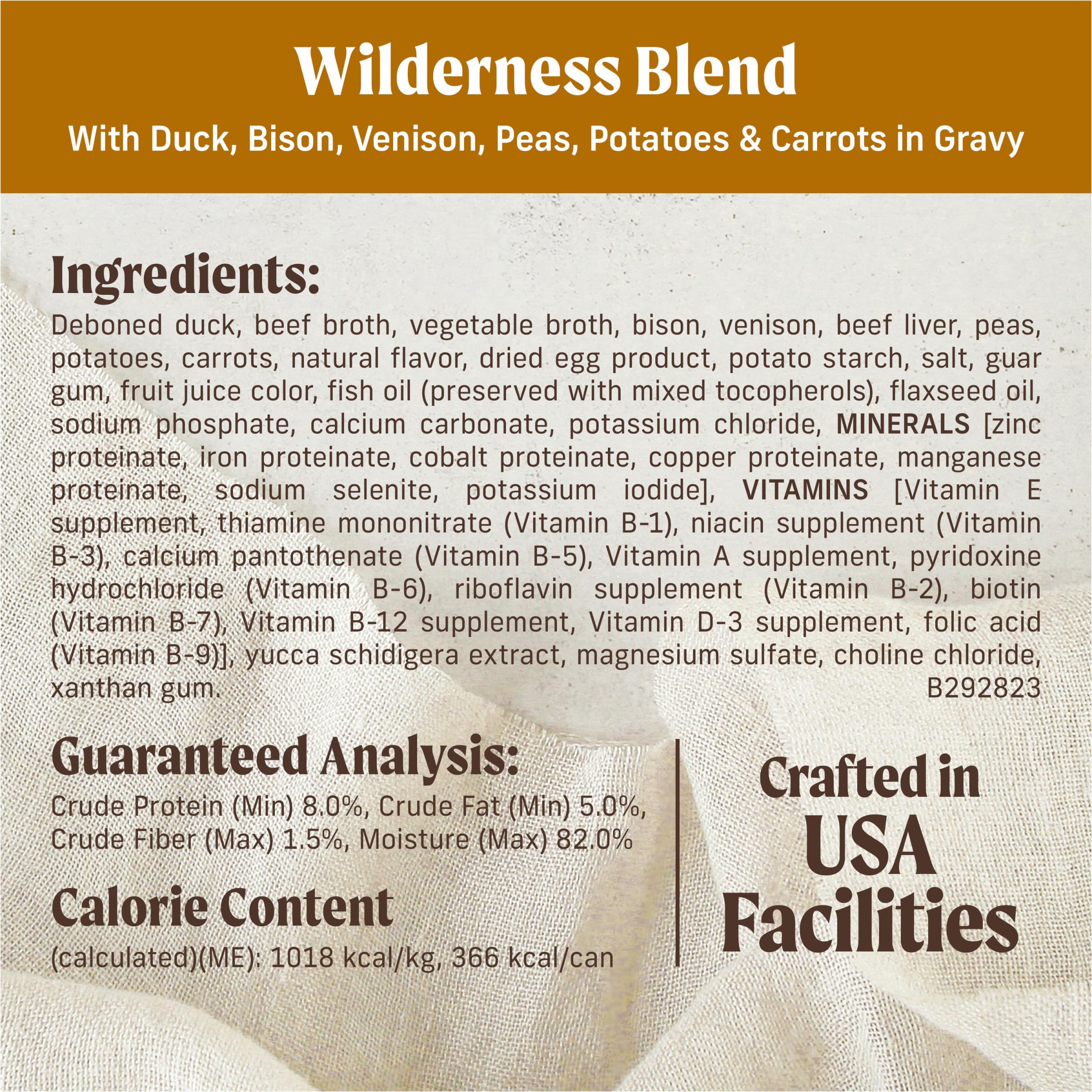 Merrick pull-tab can for easy serving of Wilderness Blend