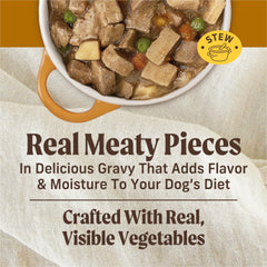 Merrick Grain Free wet dog food gravy adds moisture and taste