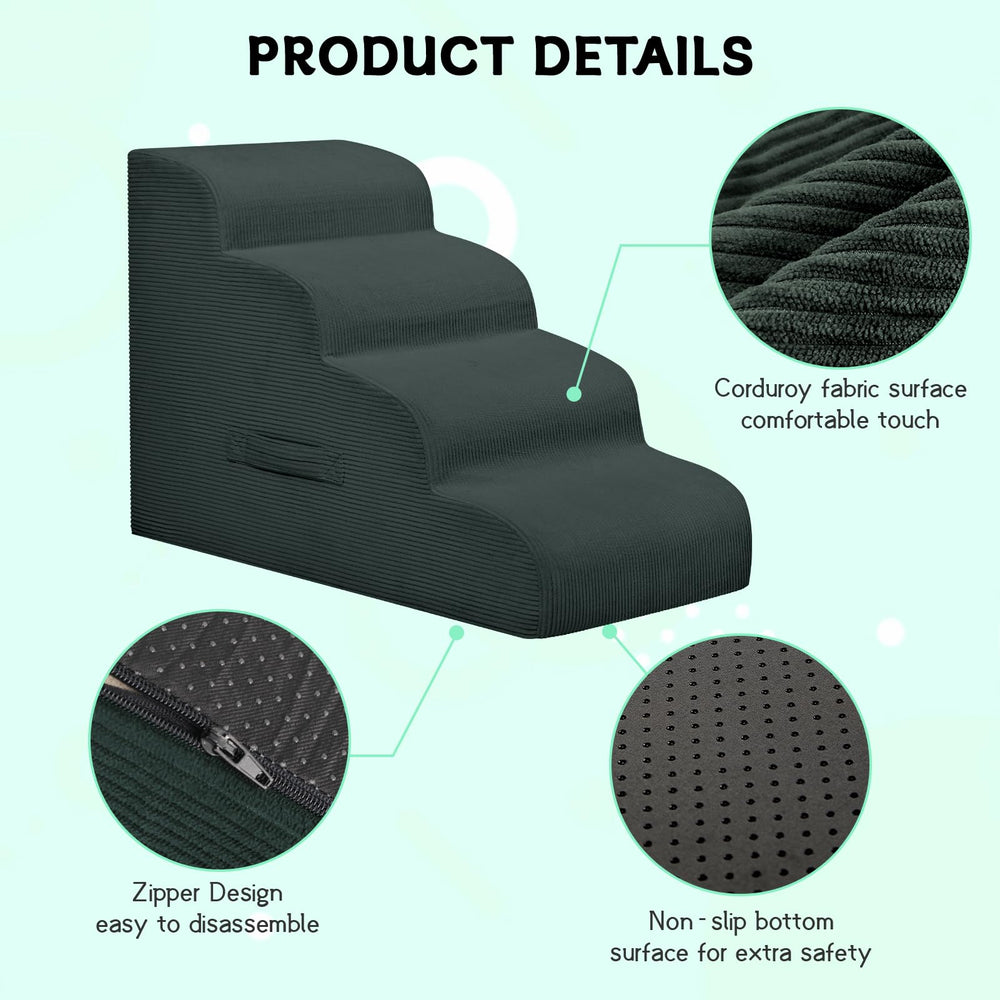 Mesa Lemon dog stairs foam-core stability reduces wobble on any floor