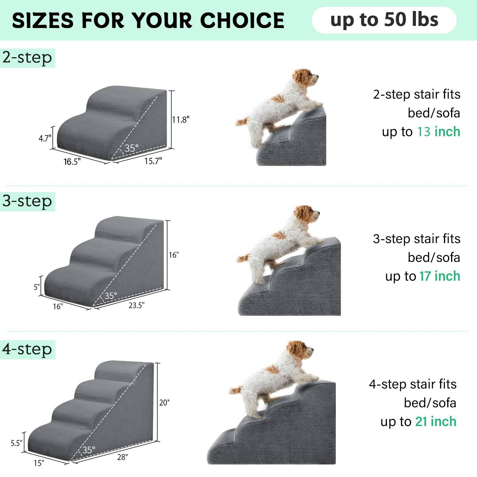 Mesa Lemon stairs reduce joint strain with a gentle 35-degree incline.