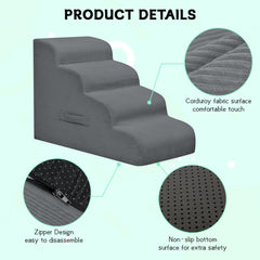 Mesa Lemon 3-step dog stairs fit medium beds with a soft incline.