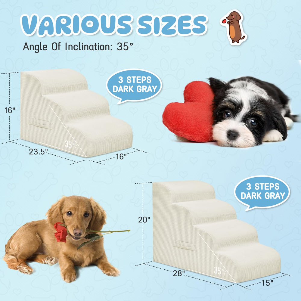 Mesa Lemon dog steps with machine-washable cover for quick cleaning