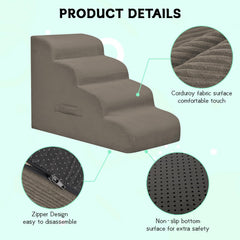 Mesa Lemon dog steps with removable cover for easy cleaning