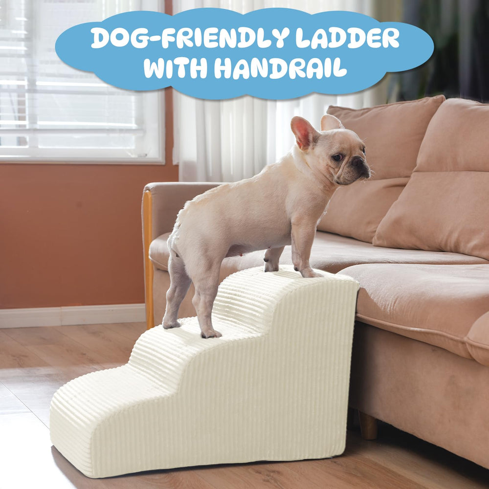 Mesa Lemon dog steps with a stable non-slip base on hardwood floor