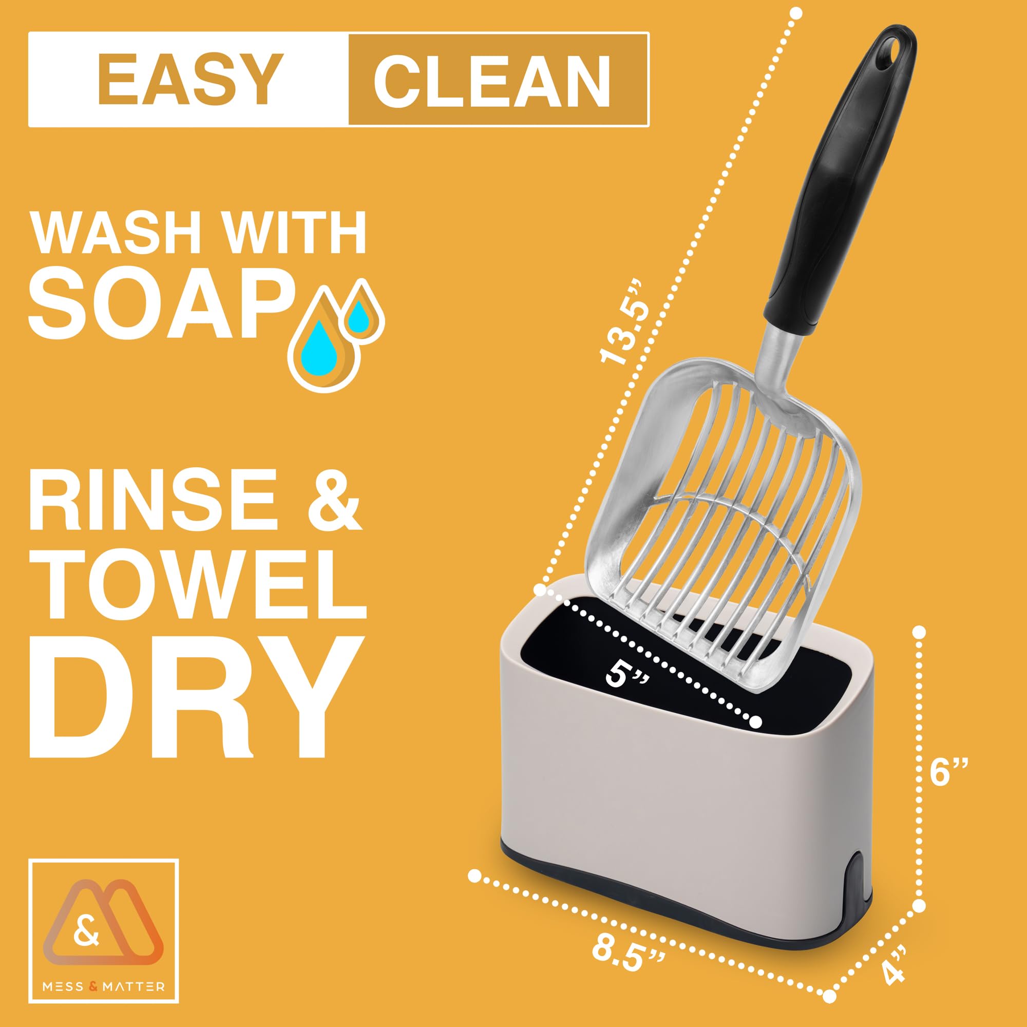Mess & Matter large clumps capacity for heavy-duty scooping.
