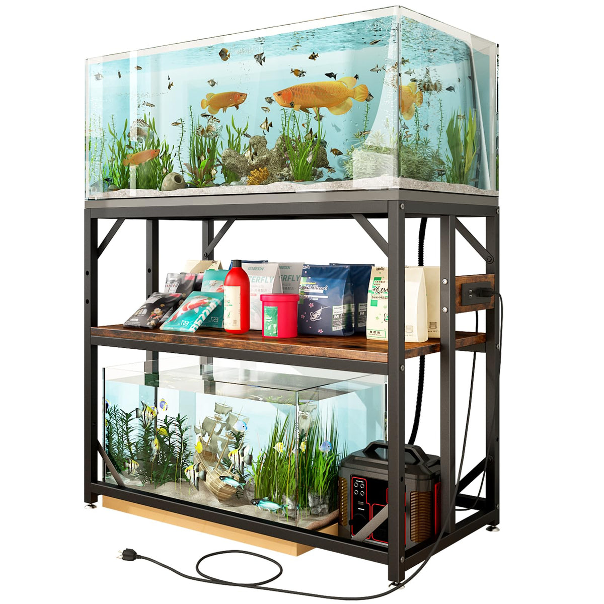 METYERRY 40-gallon tank stand top view showing a sturdy base for aquariums and terrariums.