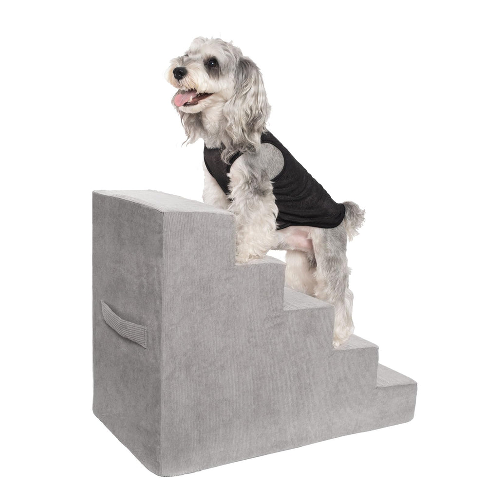 MEWANG 5-step dog stairs set up for easy bed access and comfort