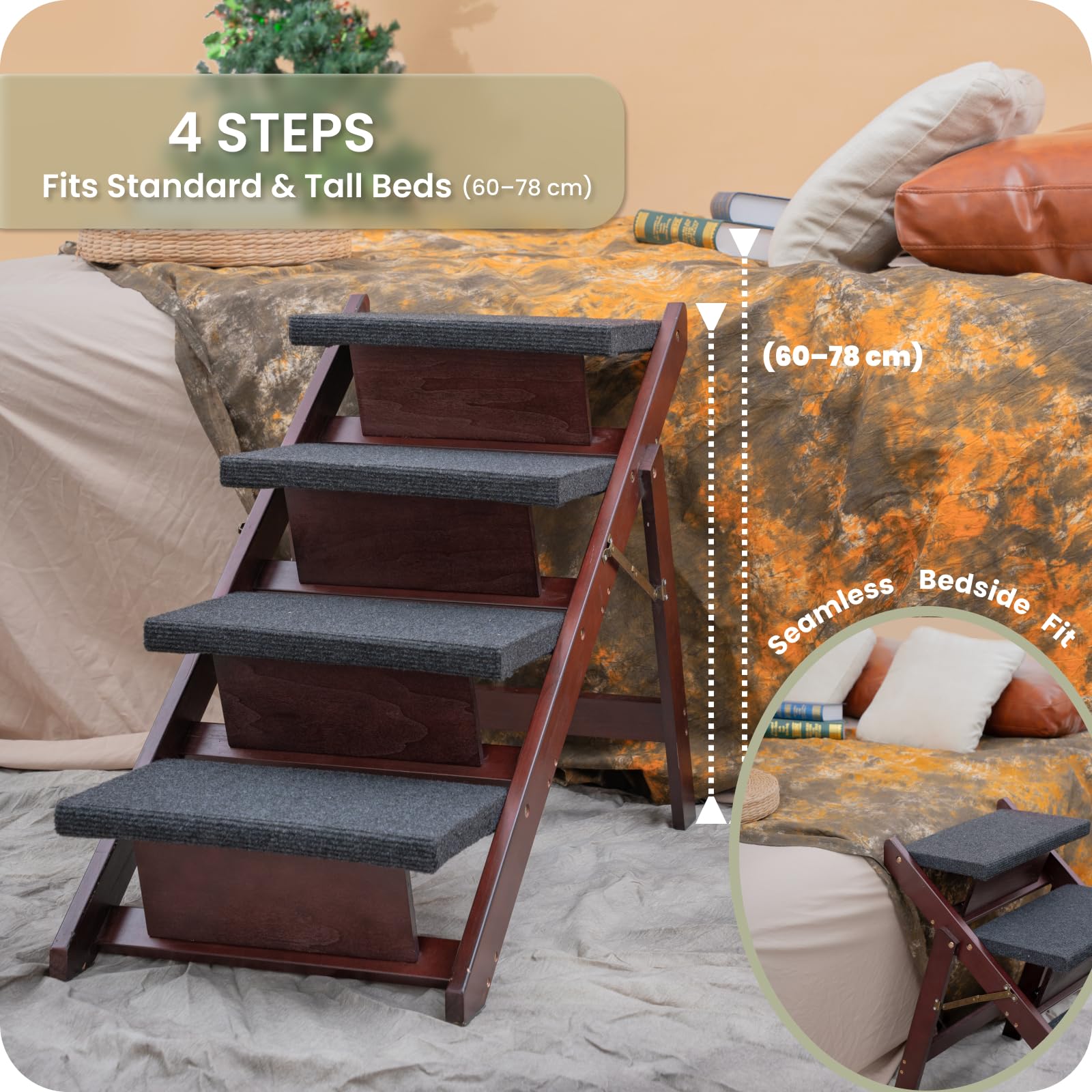 MEWANG height-compatible design fits sofas and tall beds.