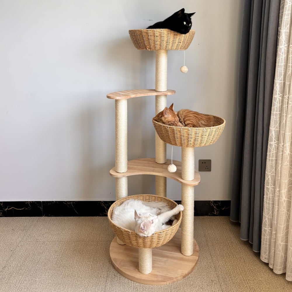 MewJoyee handwoven rattan bed with ventilation for breathability