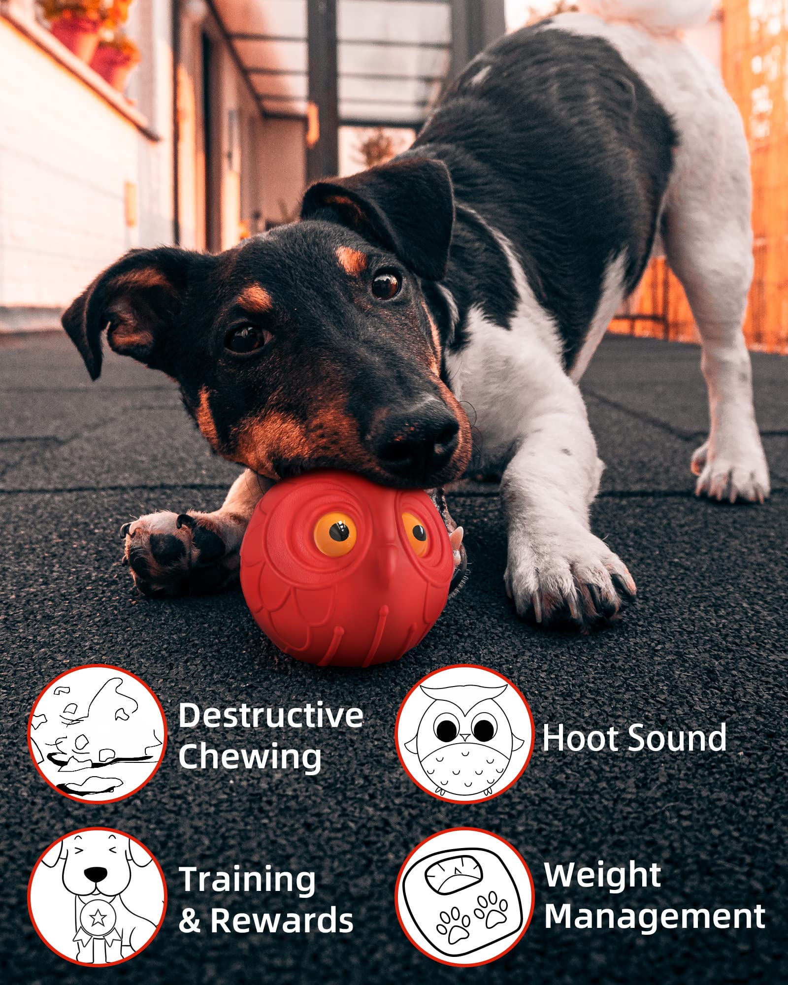 Mewlmart Giggle Ball meat flavor entices dogs to chew and explore.