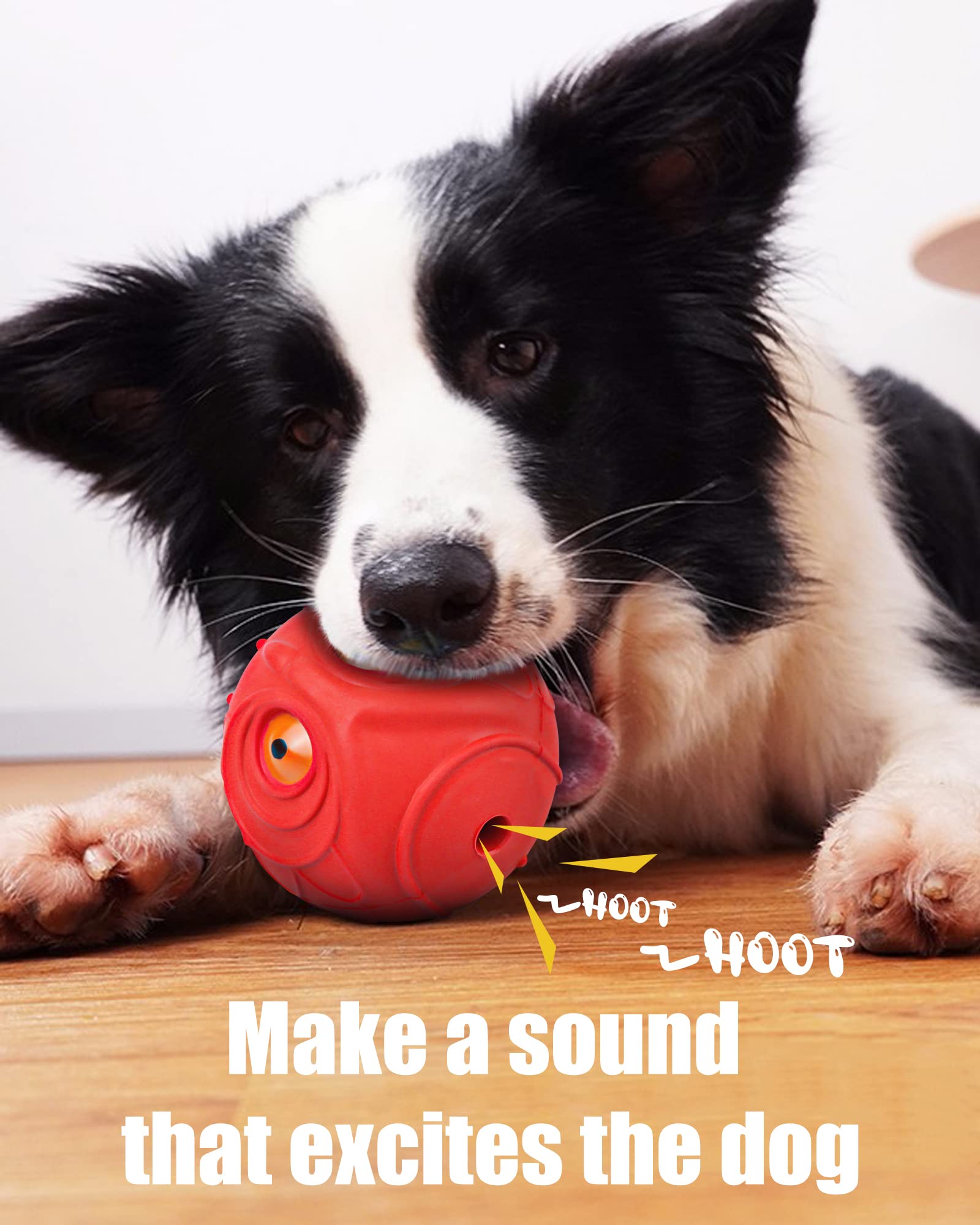 Mewlmart Giggle Ball rolls across the floor attracting your dog's attention.