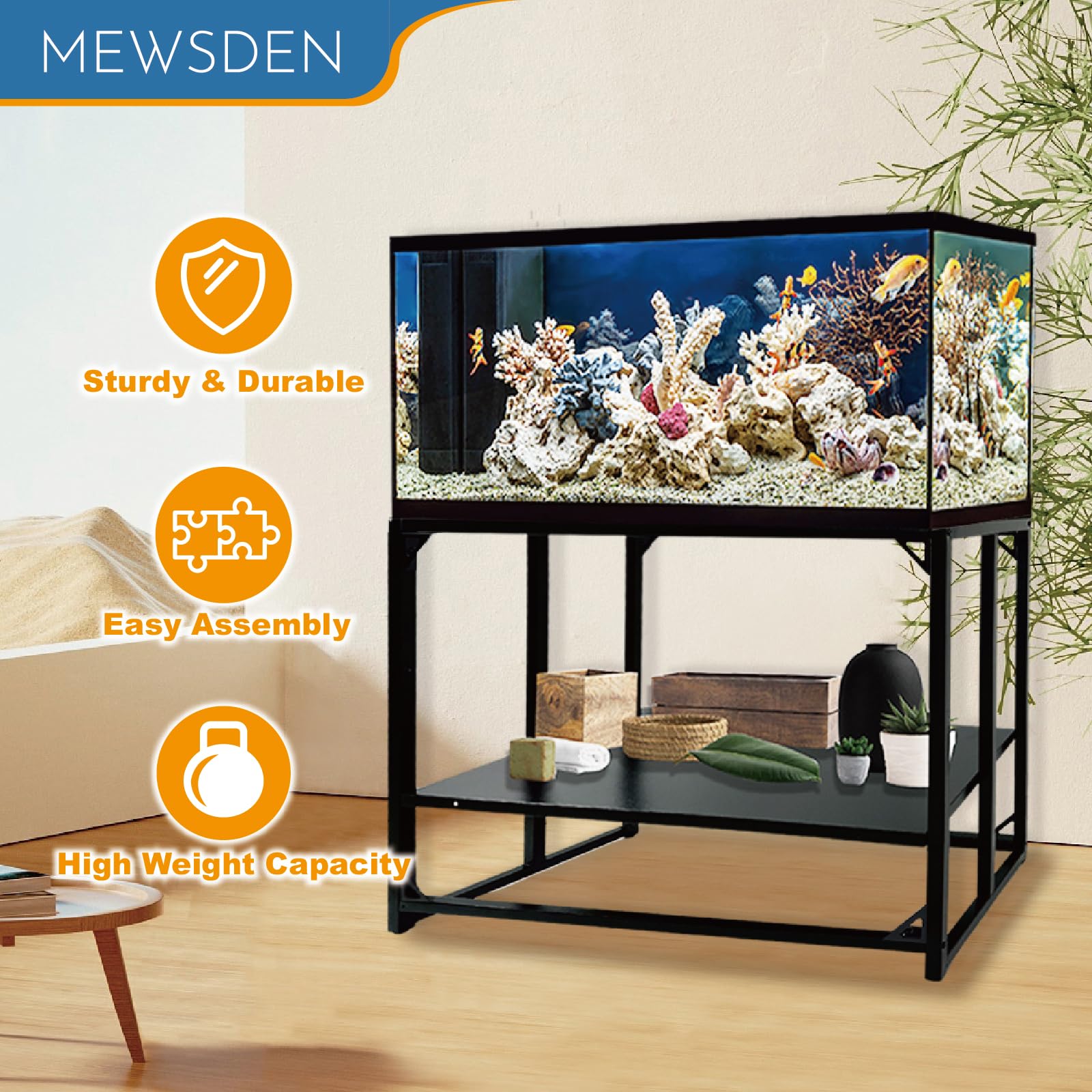 MEWSDEN sleek black finish complements homes, offices, classrooms.