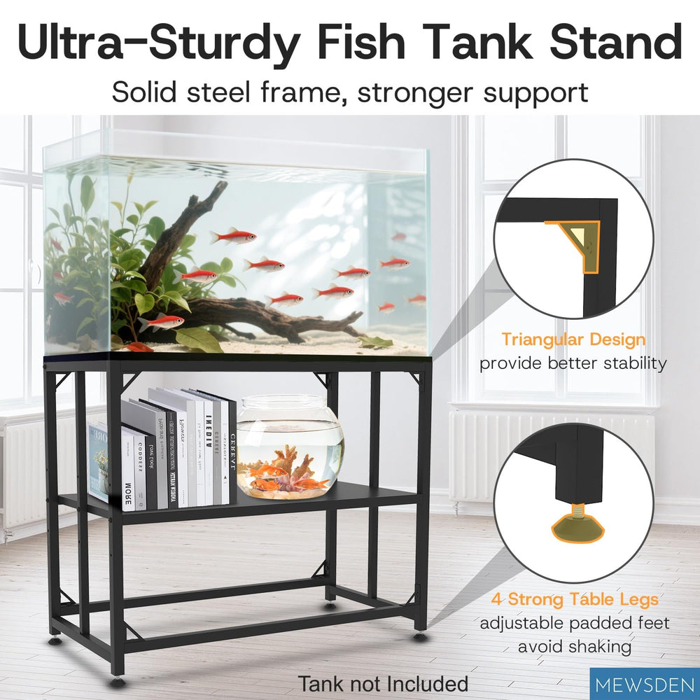 MEWSDEN fish tank stand dimensions 36.5 by 18.5 inches for fit.