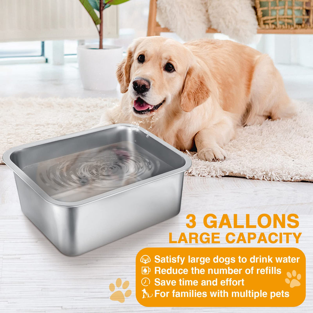 MEWTOGO dog bowl with no spill wide opening for refills.