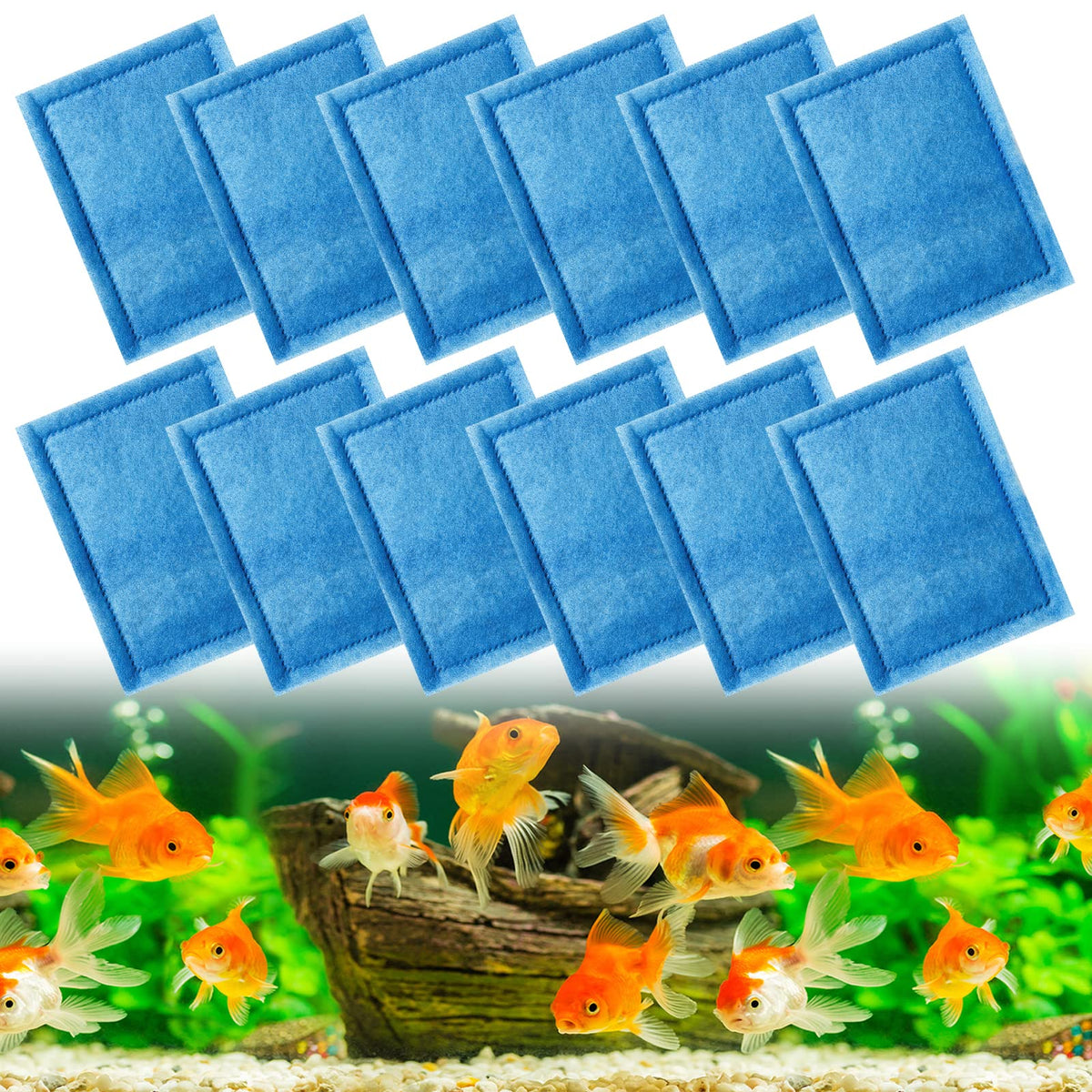 MEWTOGO aquarium filter cartridge 12-pack packaging for easy replacement