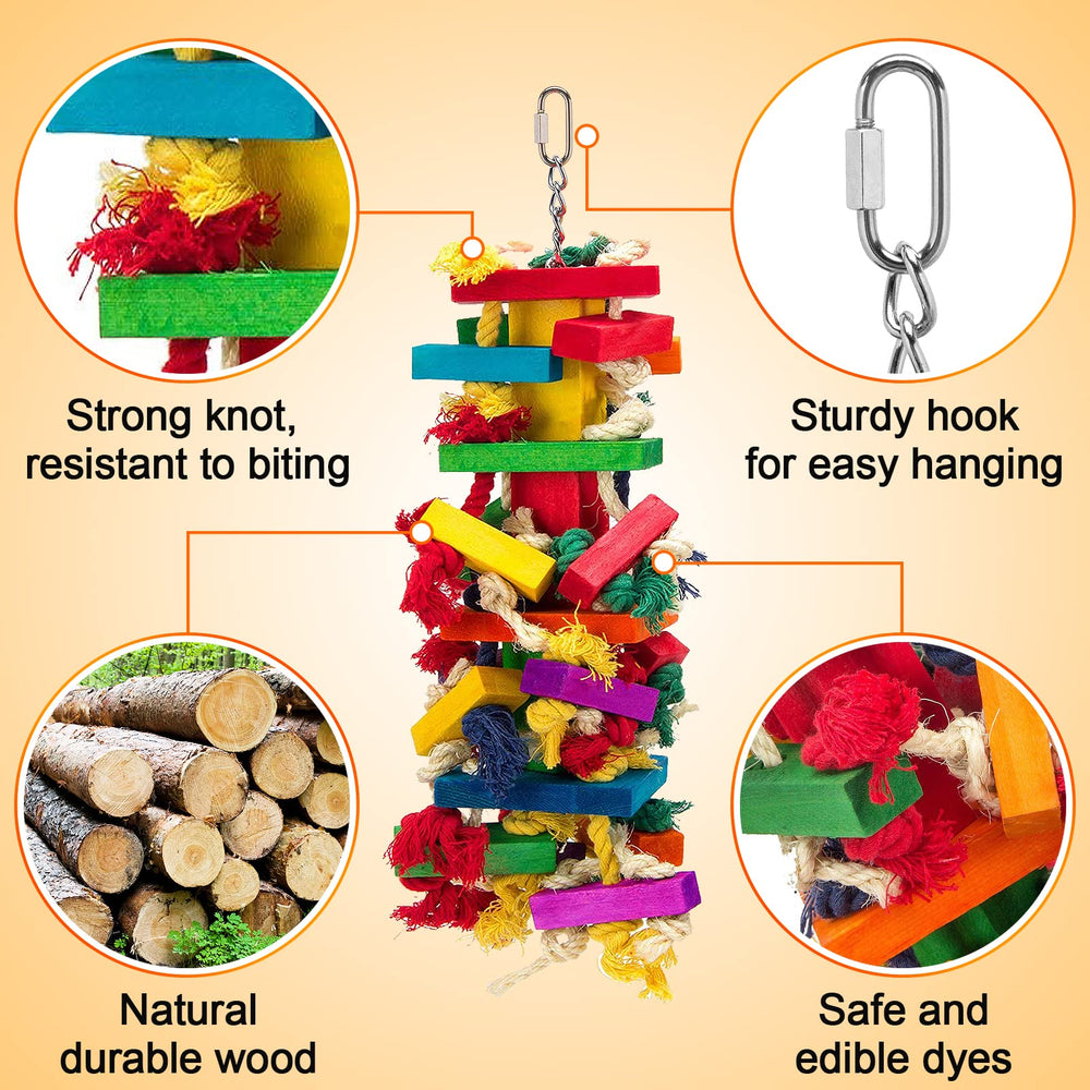 MEWTOGO bright color toy engages parrots quickly for longer daily entertainment.