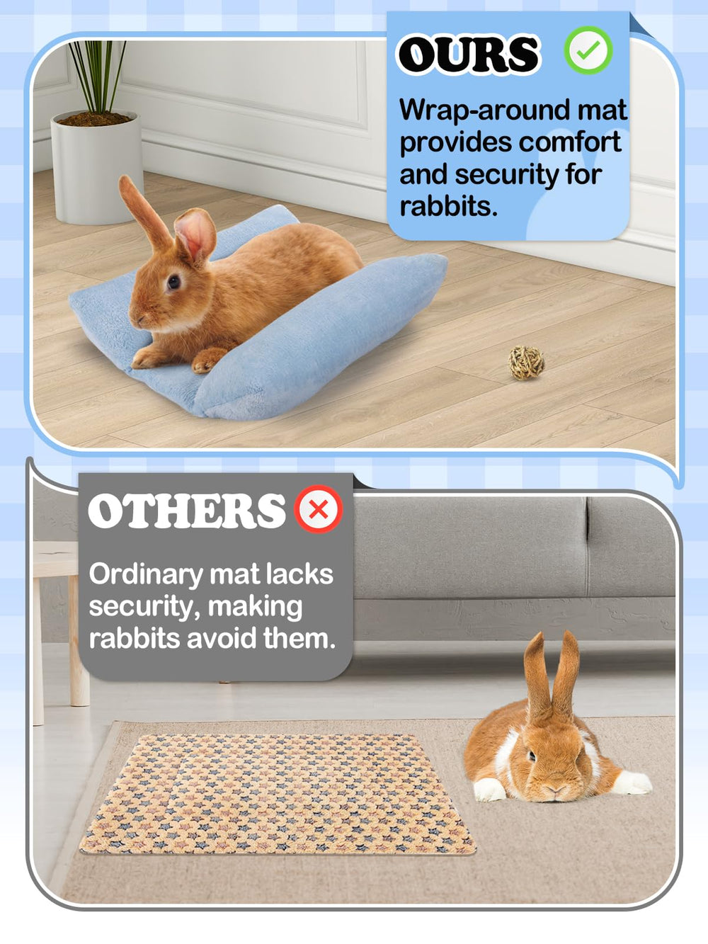 MEWTOGO bunny bed center foam provides snug joint support.