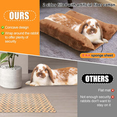 MEWTOGO bunny bed closeup shows soft flannel fabric and skin-friendly comfort