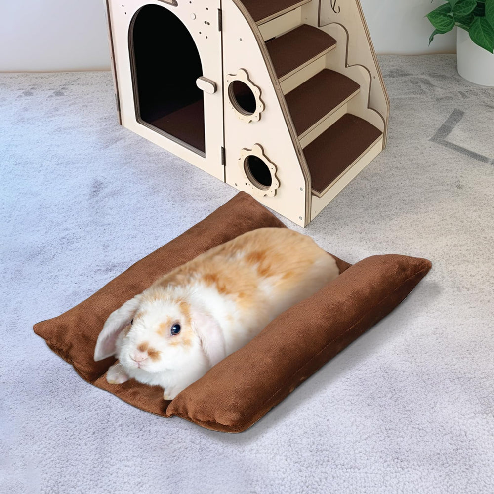MEWTOGO bunny bed durable flannel material resists shedding and stays soft