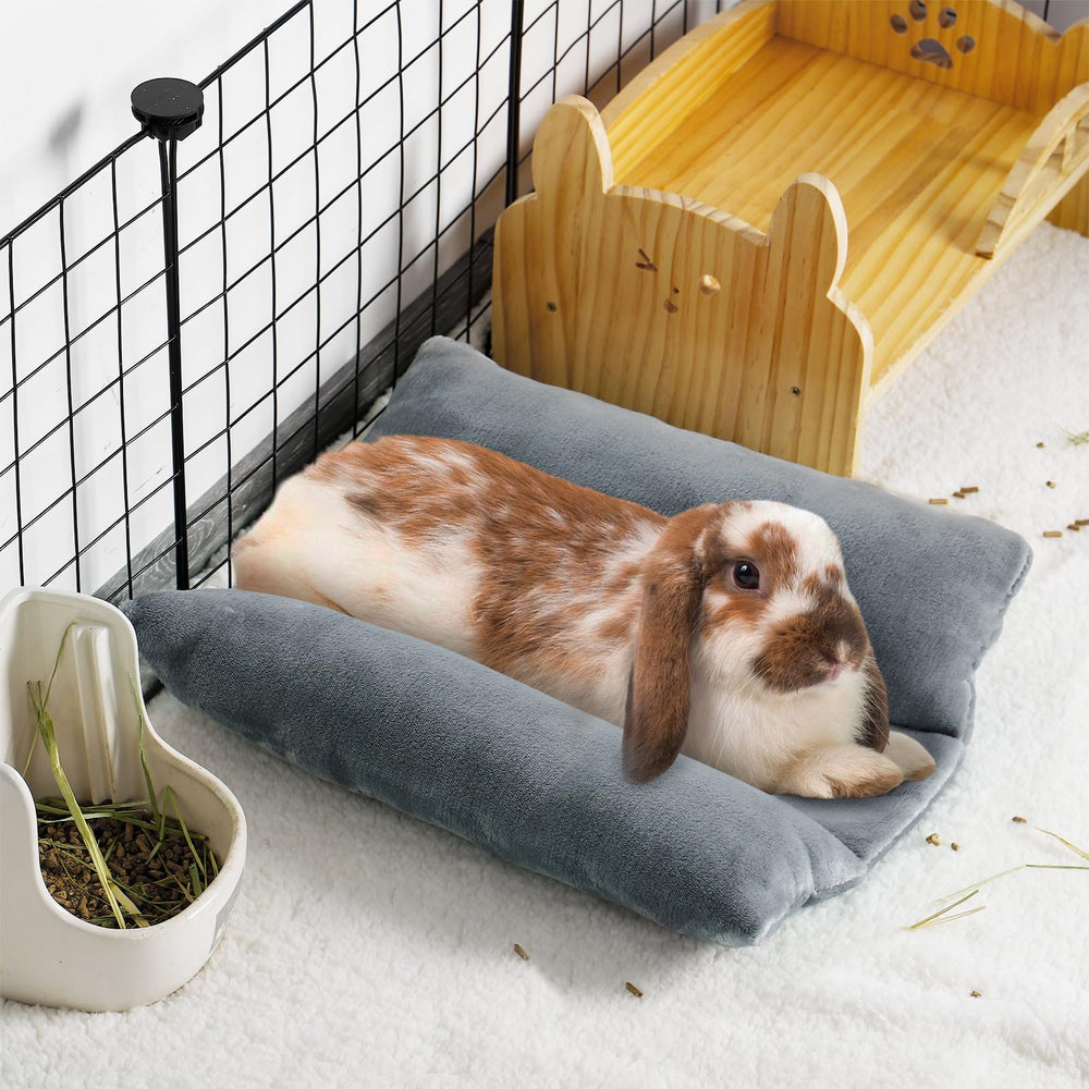 Mewtogo bunny bed in-cage setup demonstrates easy placement in a hutch.