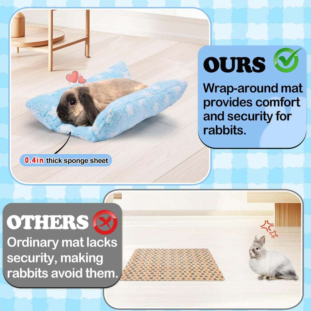 MEWTOGO bunny bed's concave design creates snug, wrap-like comfort for pets.