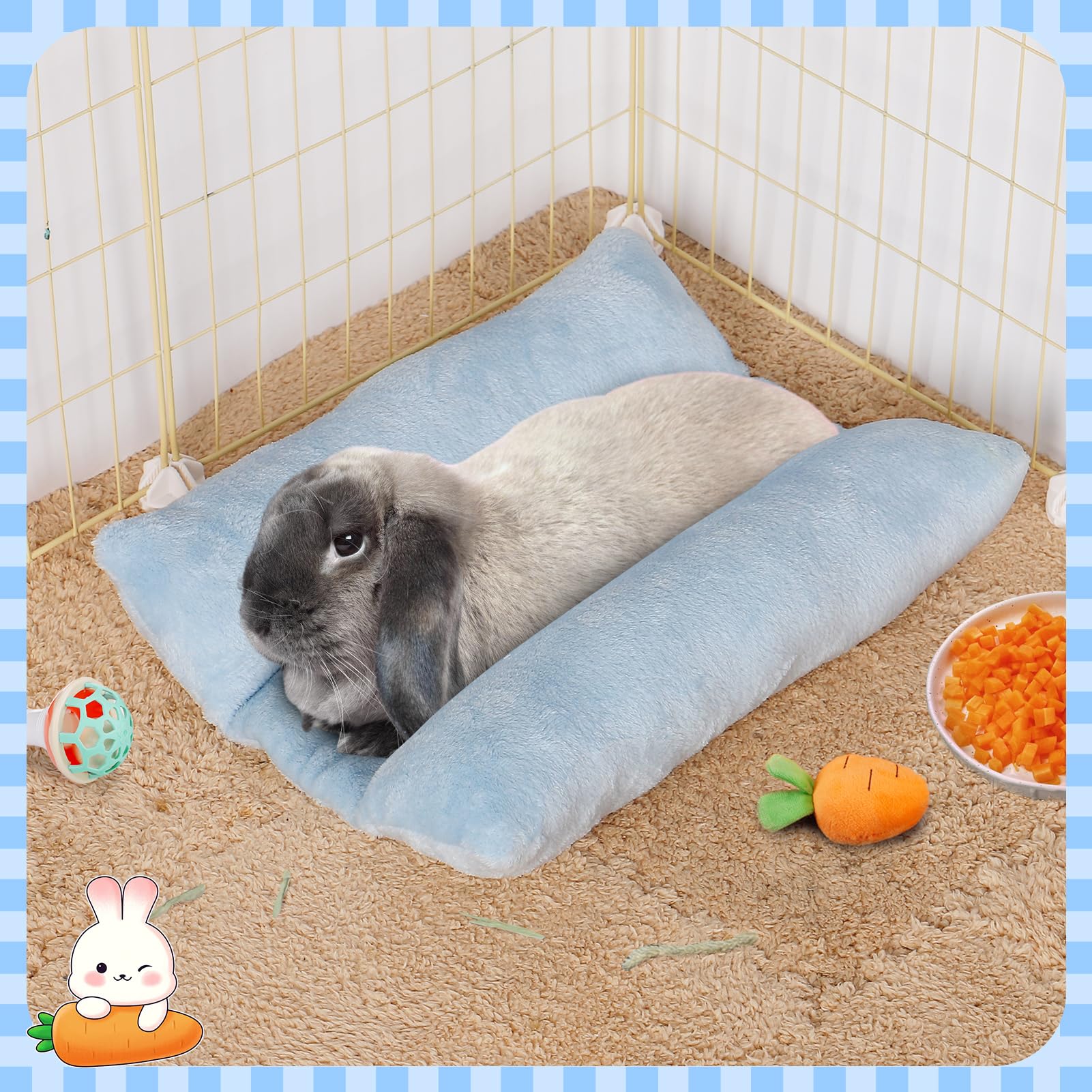 MEWTOGO bunny bed soft flannel stays skin-friendly.