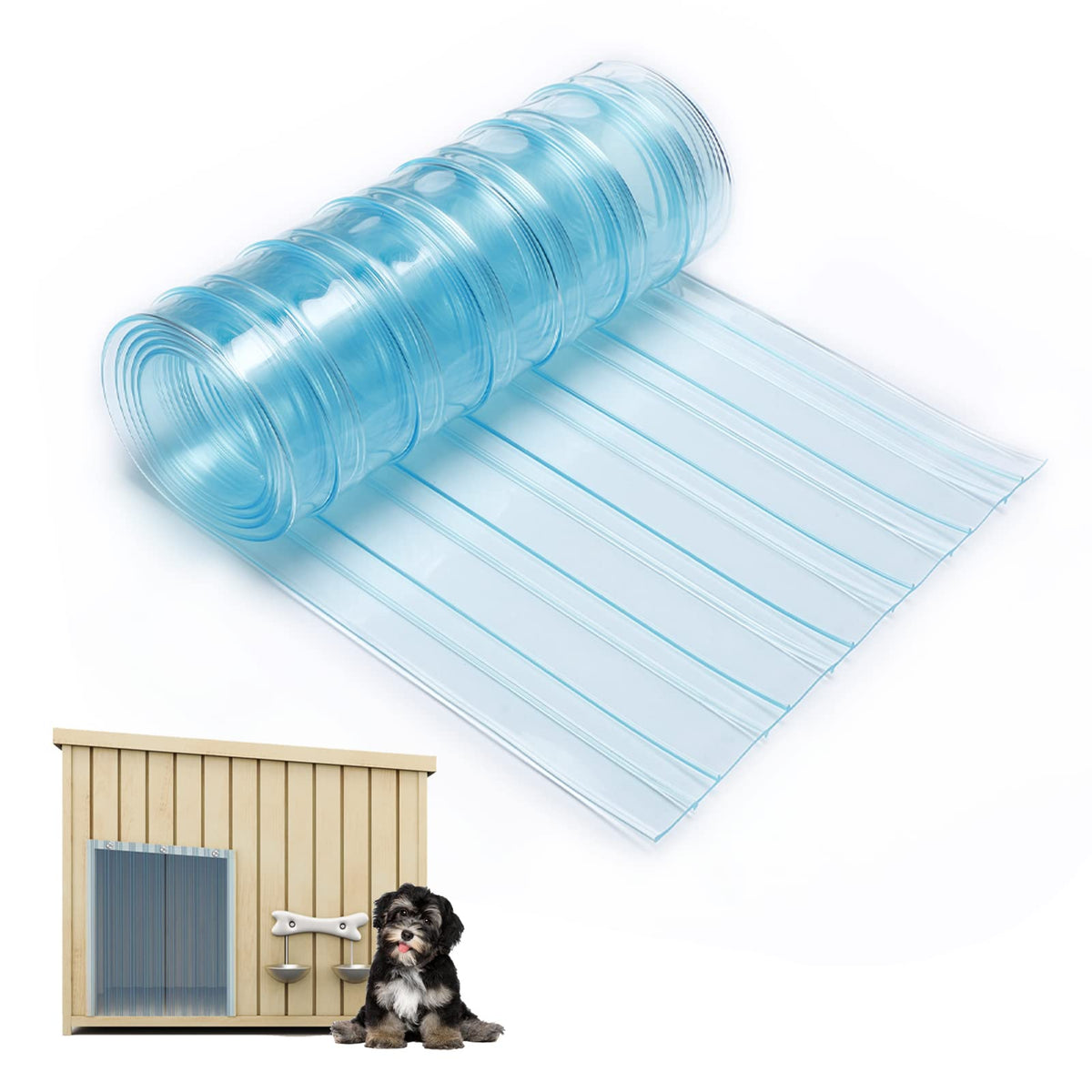 MEWTOGO door replacement flap with transparent strip for easy pet entry