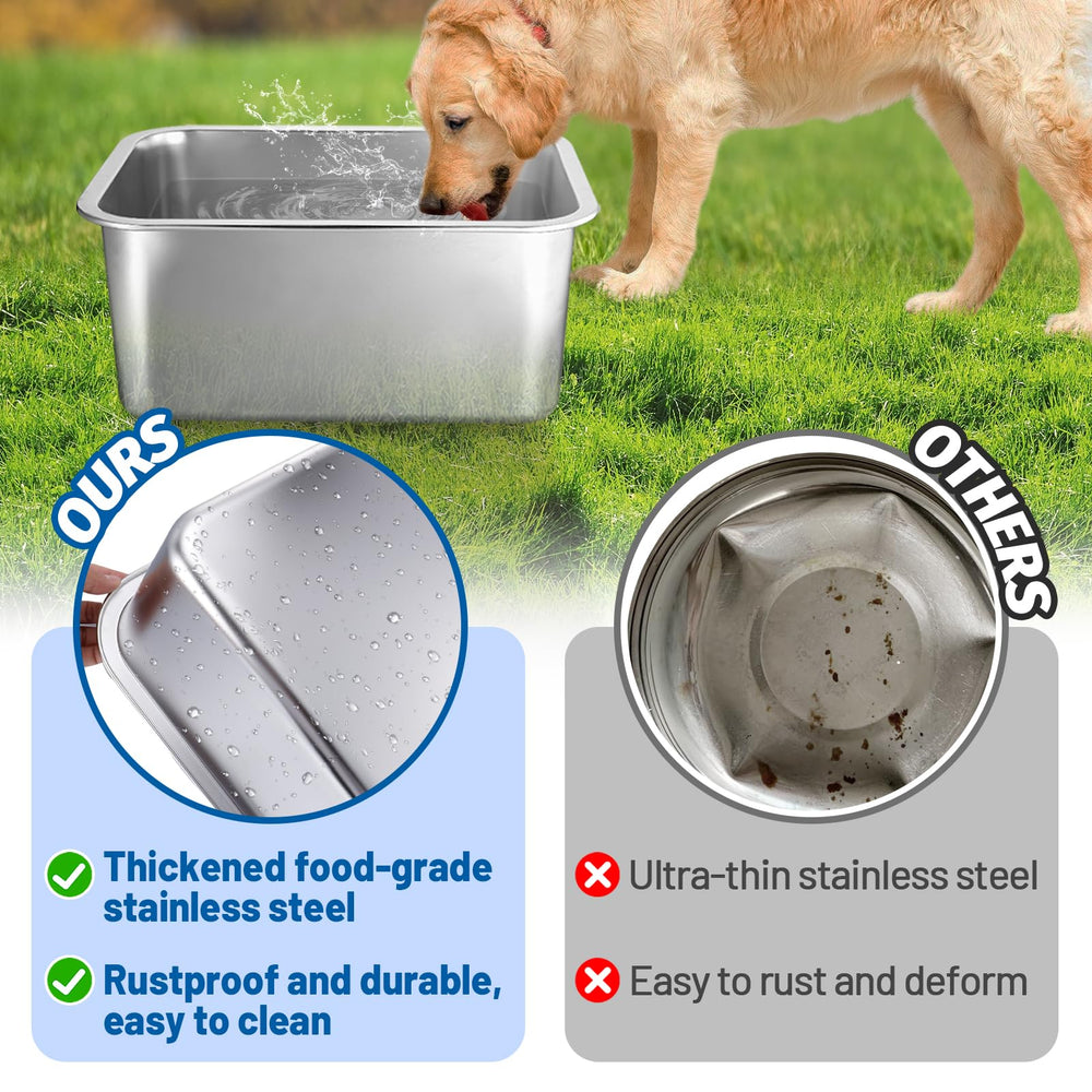 MEWTOGO stainless steel bowl with wide opening for easy drinking.