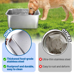MEWTOGO stainless steel bowl with wide opening for easy drinking.