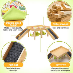 MEWTOGO guinea pig hideout with stairs gives easy climbing and playful exploration.