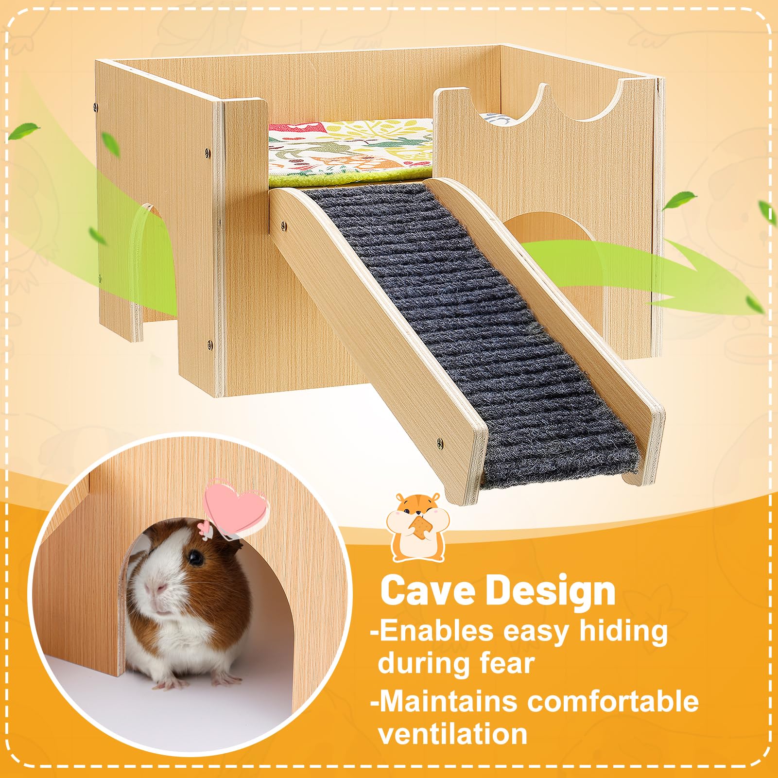 MEWTOGO guinea pig stairs plush mats—gentle movement and added comfort for tiny paws.