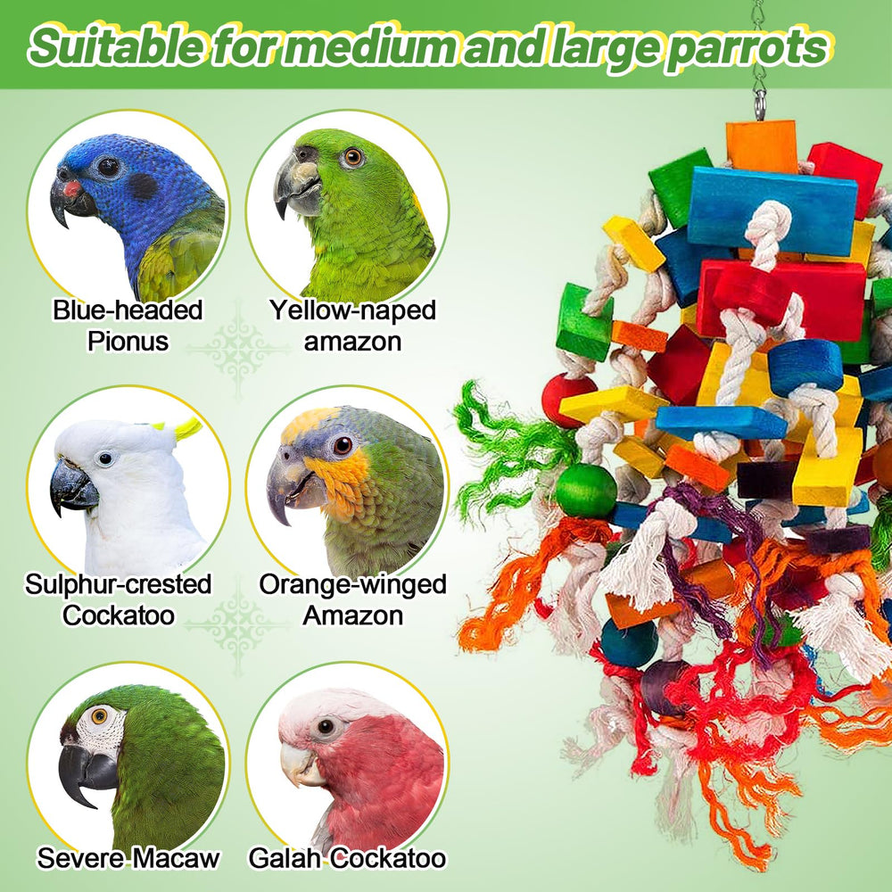 MEWTOGO chew friendly parrot toy for preening and play