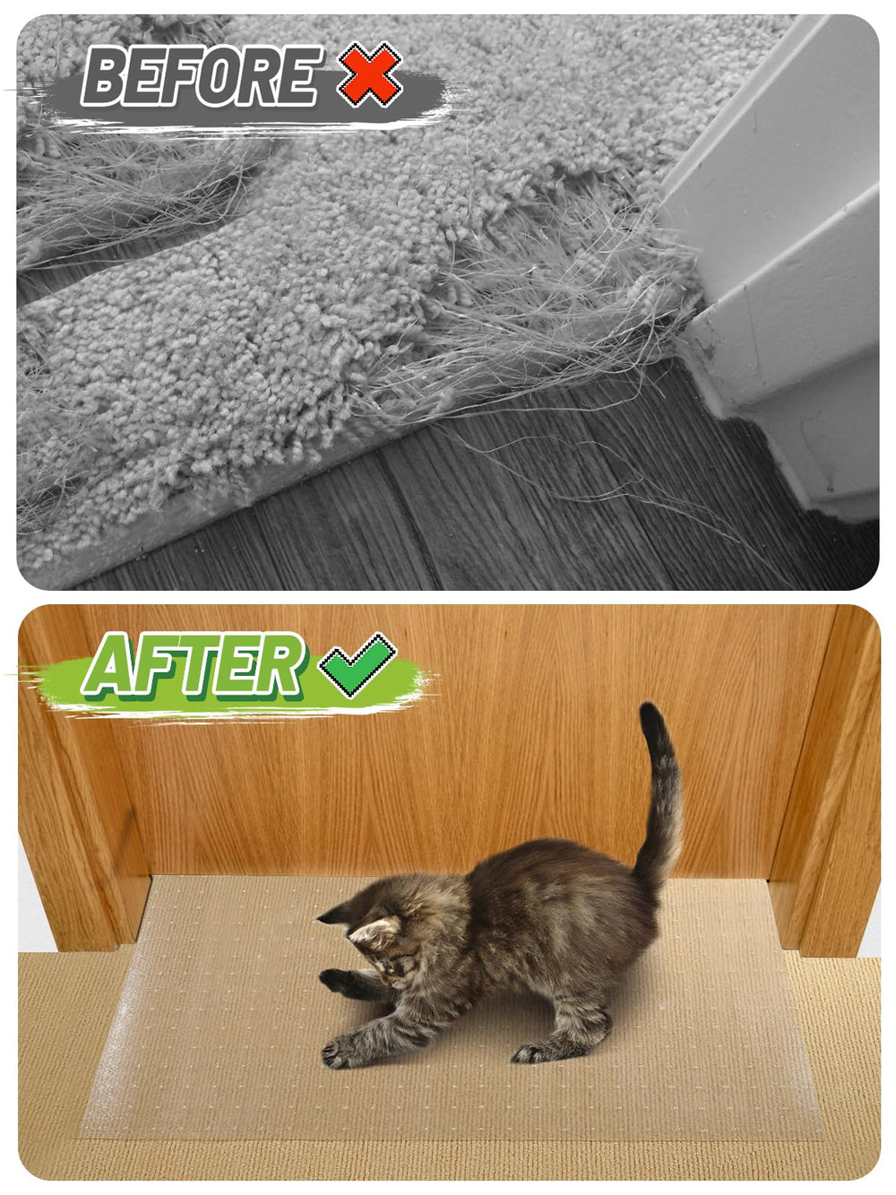 MEWTOGO durable PVC protector resists wear for long-term carpet protection.