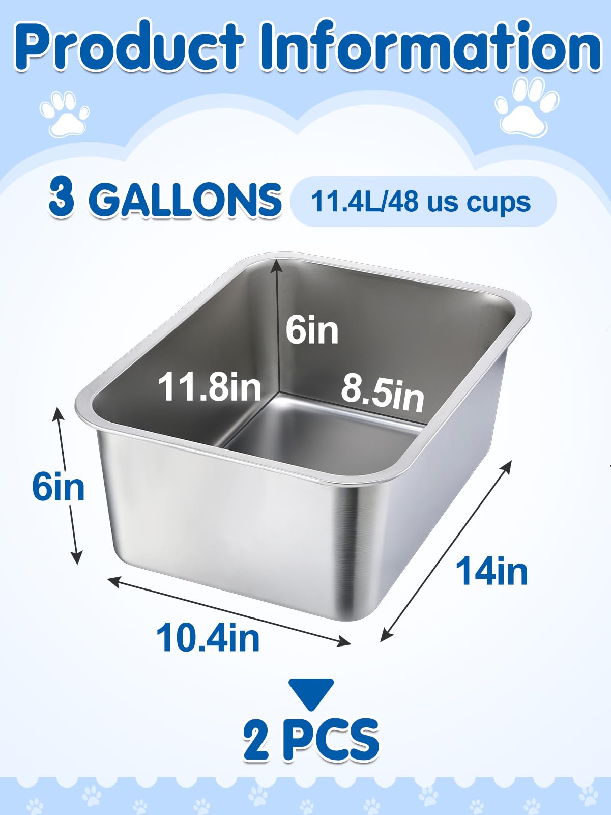 MEWTOGO rectangular design adds stability when pets eat or drink