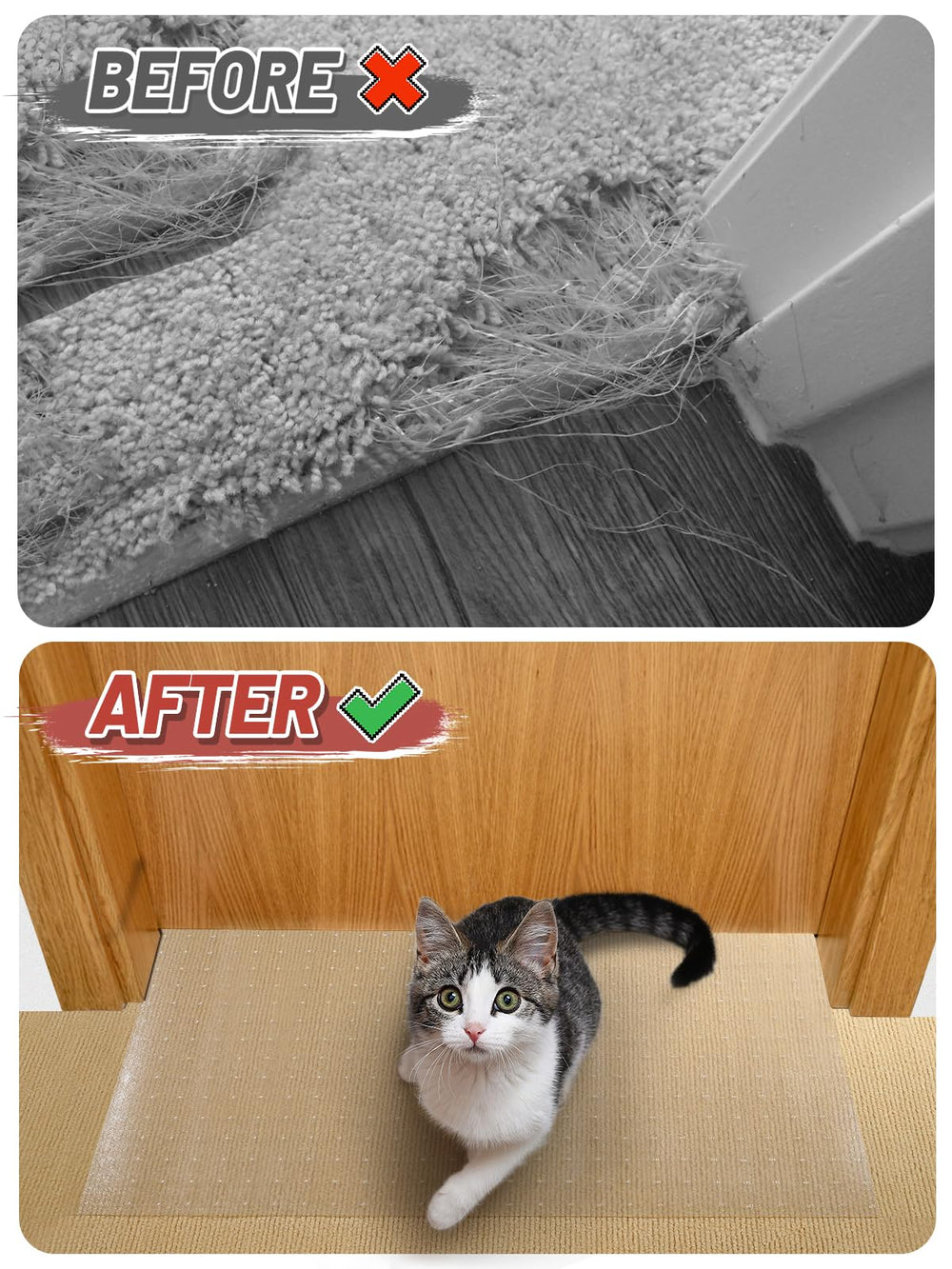 MEWTOGO scratch-resistant material guards rugs from cat claws.