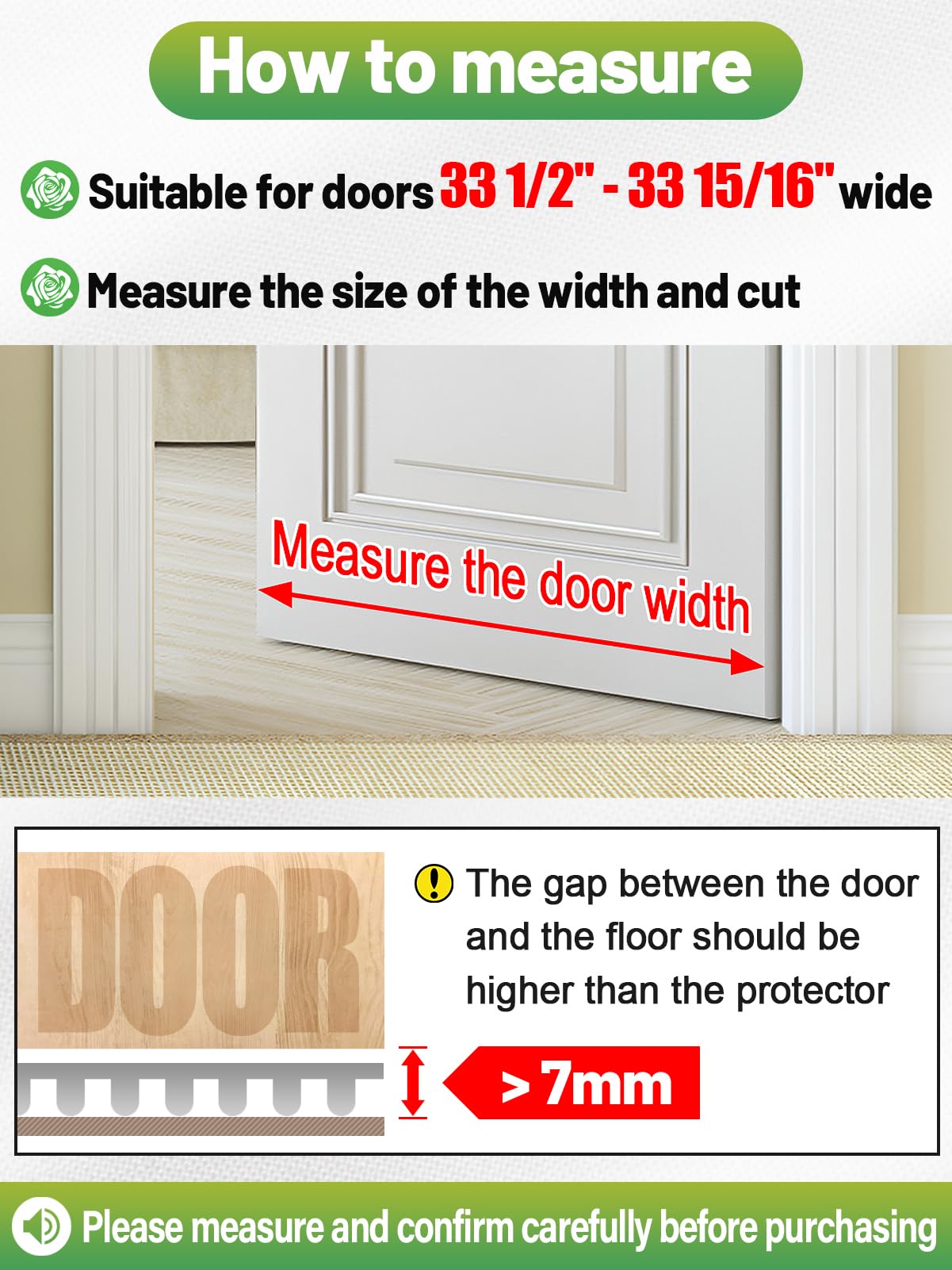 MEWTOGO scratch stopper is transparent and guards rugs near doorways.